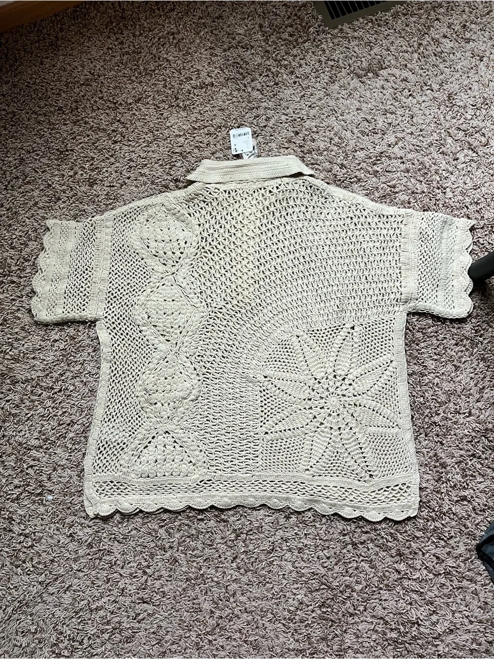 Free People We The Free Dahlia Crochet Cotton Polo